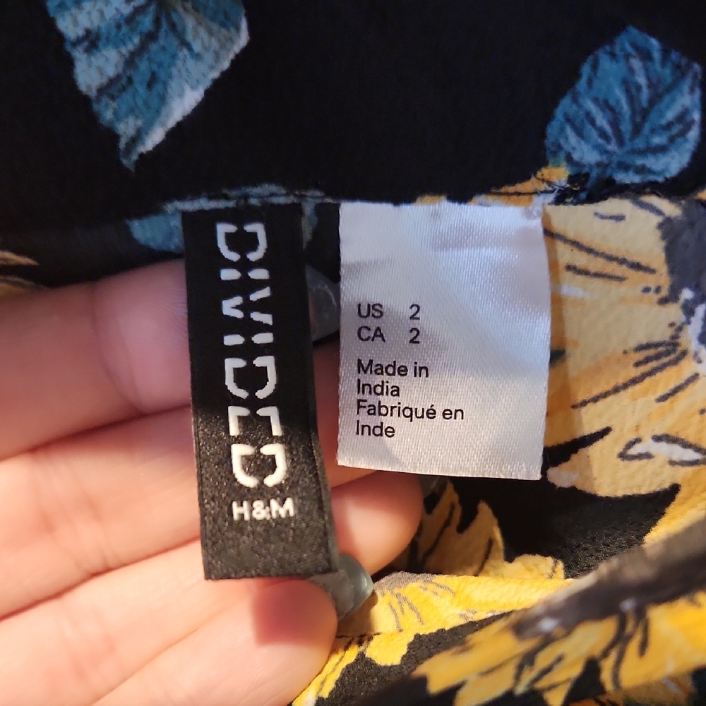 Floral Black and Yellow Women's Skirt - Picture 4 of 5